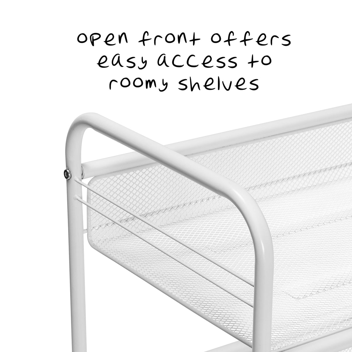 White Steel Wire 3-Tier Multi-Purpose Cart