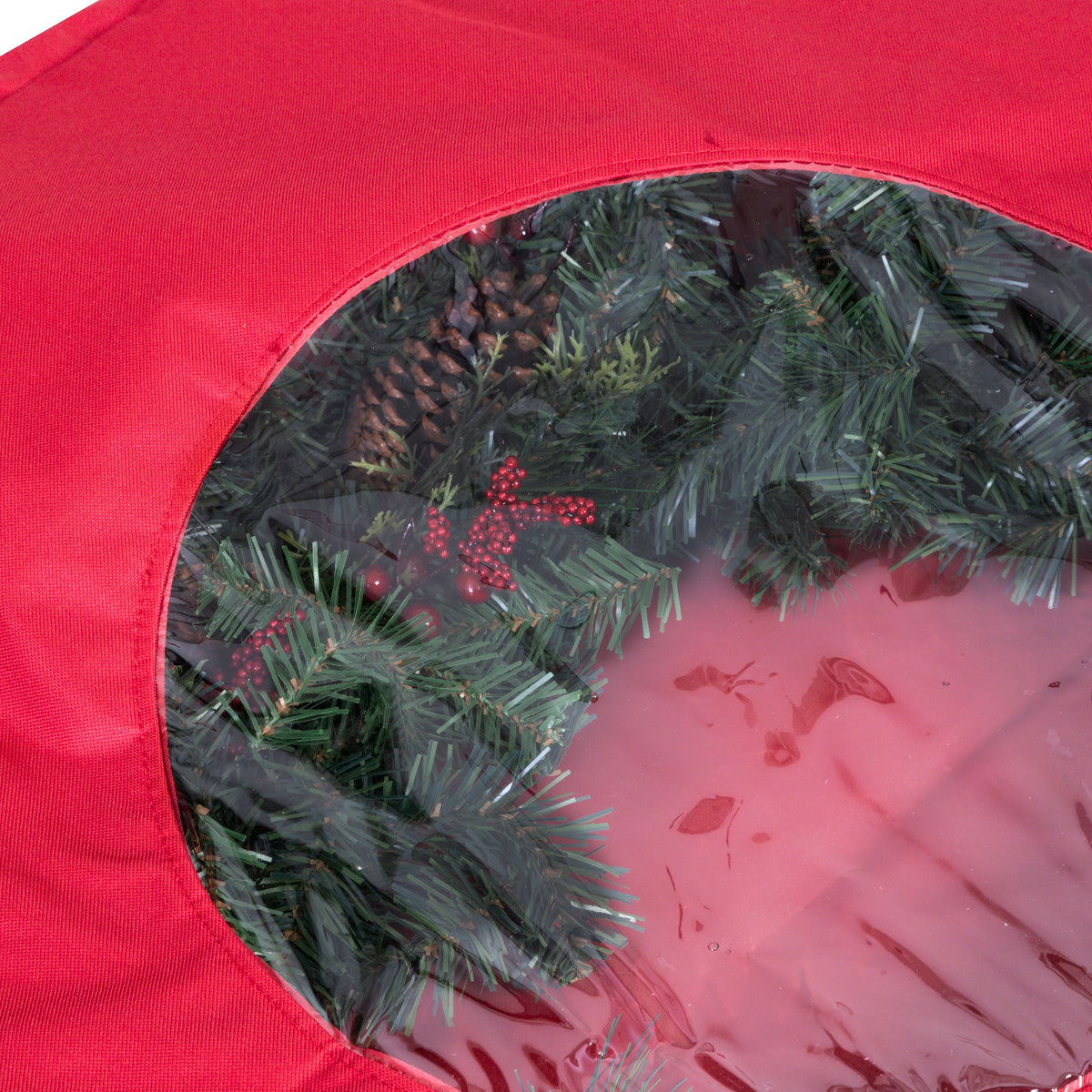 Red 36" Wreath Storage with Clear View Panel