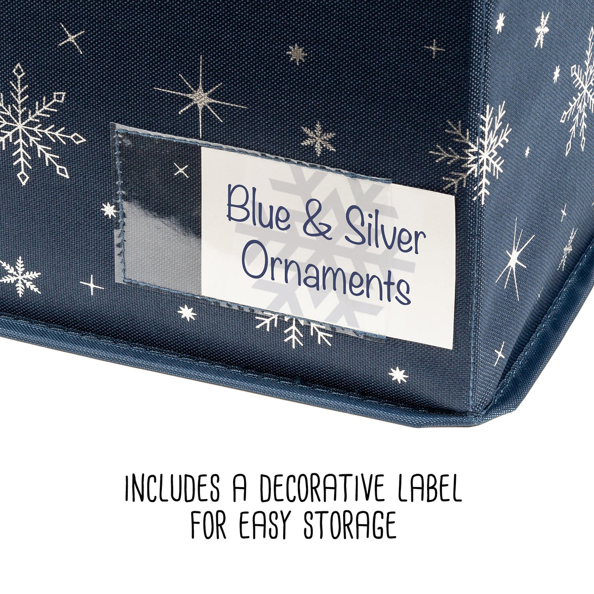 Includes a decorative label for easy storage