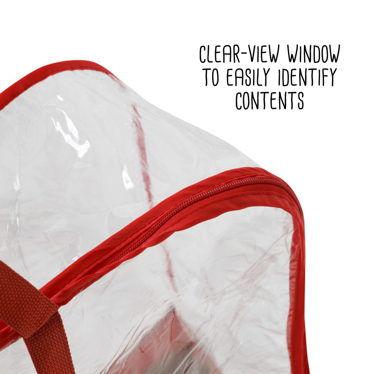 Red/Clear Holiday Storage Bags with Handles (2-Pack)