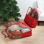 Red/Clear Holiday Storage Bags with Handles (2-Pack)
