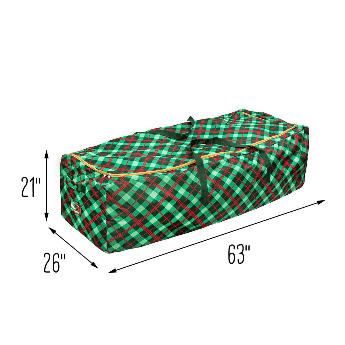 Green Plaid Rolling Tree Storage Bag (Up to 10 Feet)