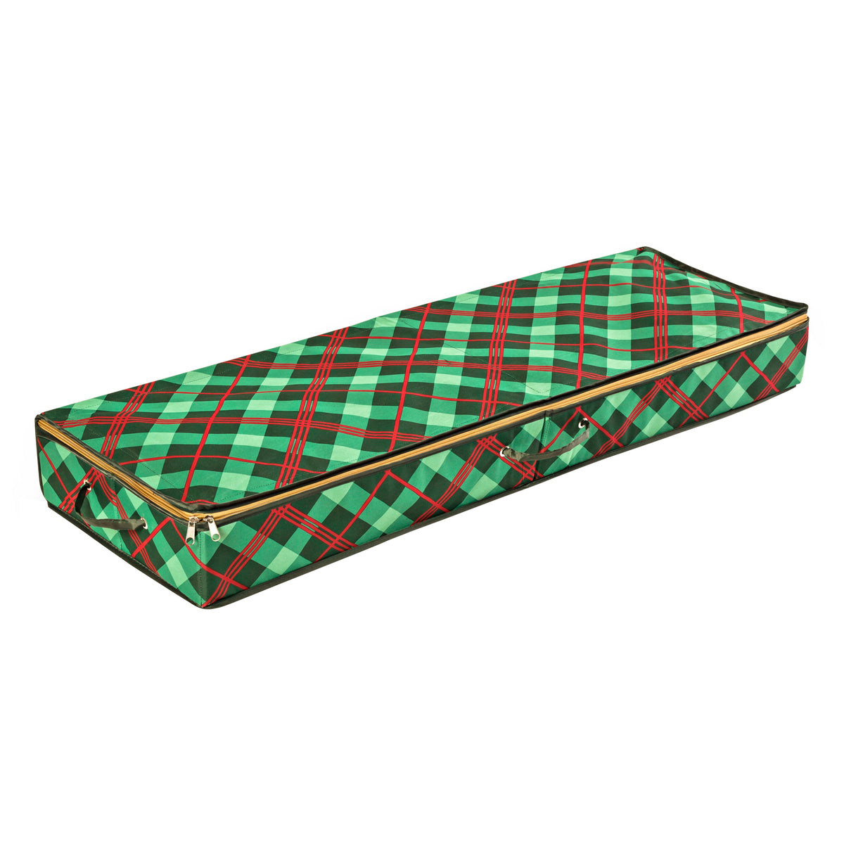 Green Plaid Holiday Gift Wrap Organizer