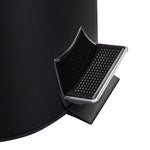Black Steel 12L Round Step Trash Can
