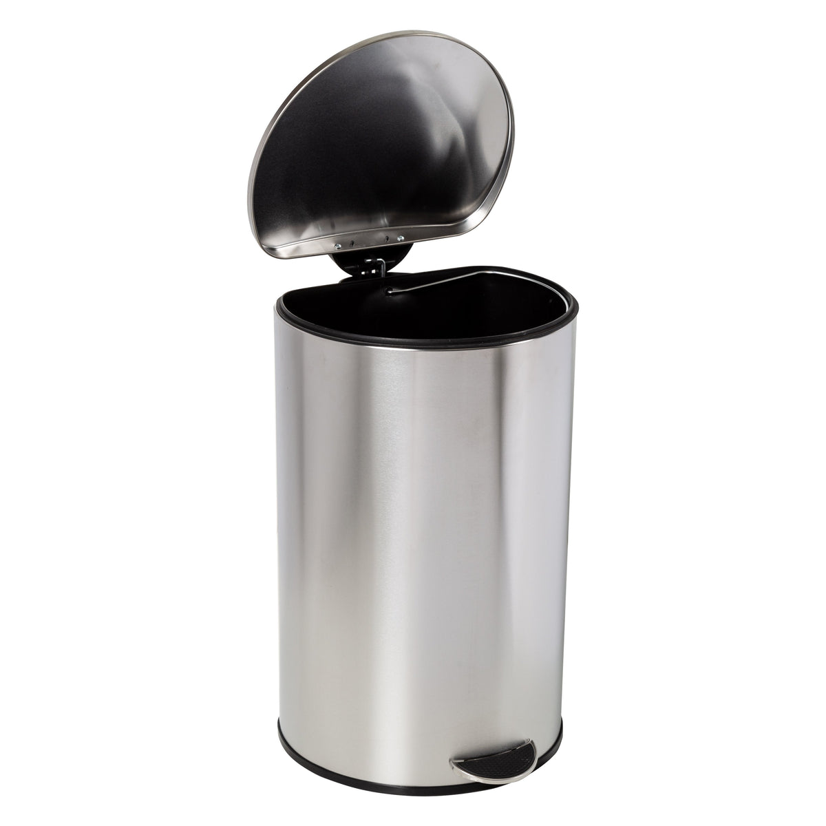 Silver 40L Stainless Steel Semi-Round Step Trash Can with Lid