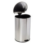 Silver 40L Stainless Steel Semi-Round Step Trash Can with Lid