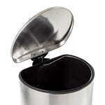 Silver 40L Stainless Steel Semi-Round Step Trash Can with Lid