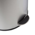 Silver 40L Stainless Steel Semi-Round Step Trash Can with Lid