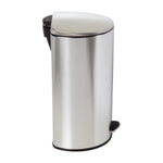 Silver 40L Stainless Steel Semi-Round Step Trash Can with Lid