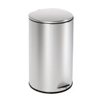 Silver 40L Stainless Steel Semi-Round Step Trash Can with Lid