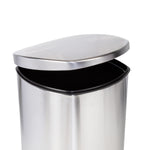 Silver 50L Stainless Steel Soft-Close Step Trash Can with Lid