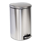 Silver 50L Stainless Steel Soft-Close Step Trash Can with Lid