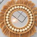 bohemian aesthetic wall hanging macrame decorative mirror roomtery aesthetic room decor