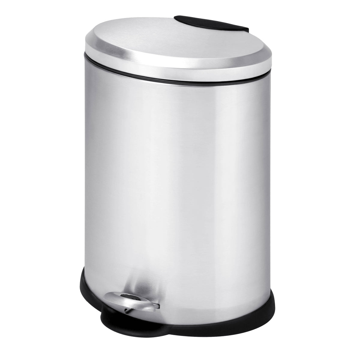 Silver Stainless Steel 12L Oval Step Trash Can