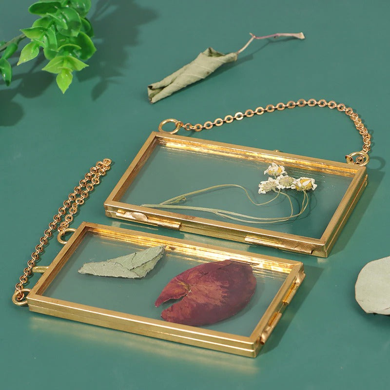 Pressed Flowers Brass Frame