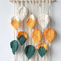 wall hanging macrame leaf shaped fringe boho aesthetic room decor roomtery