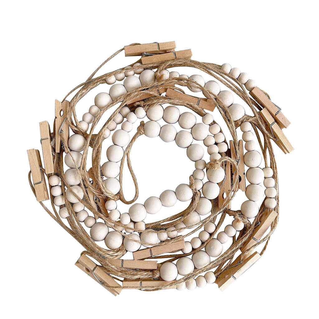 wooden beads photo display