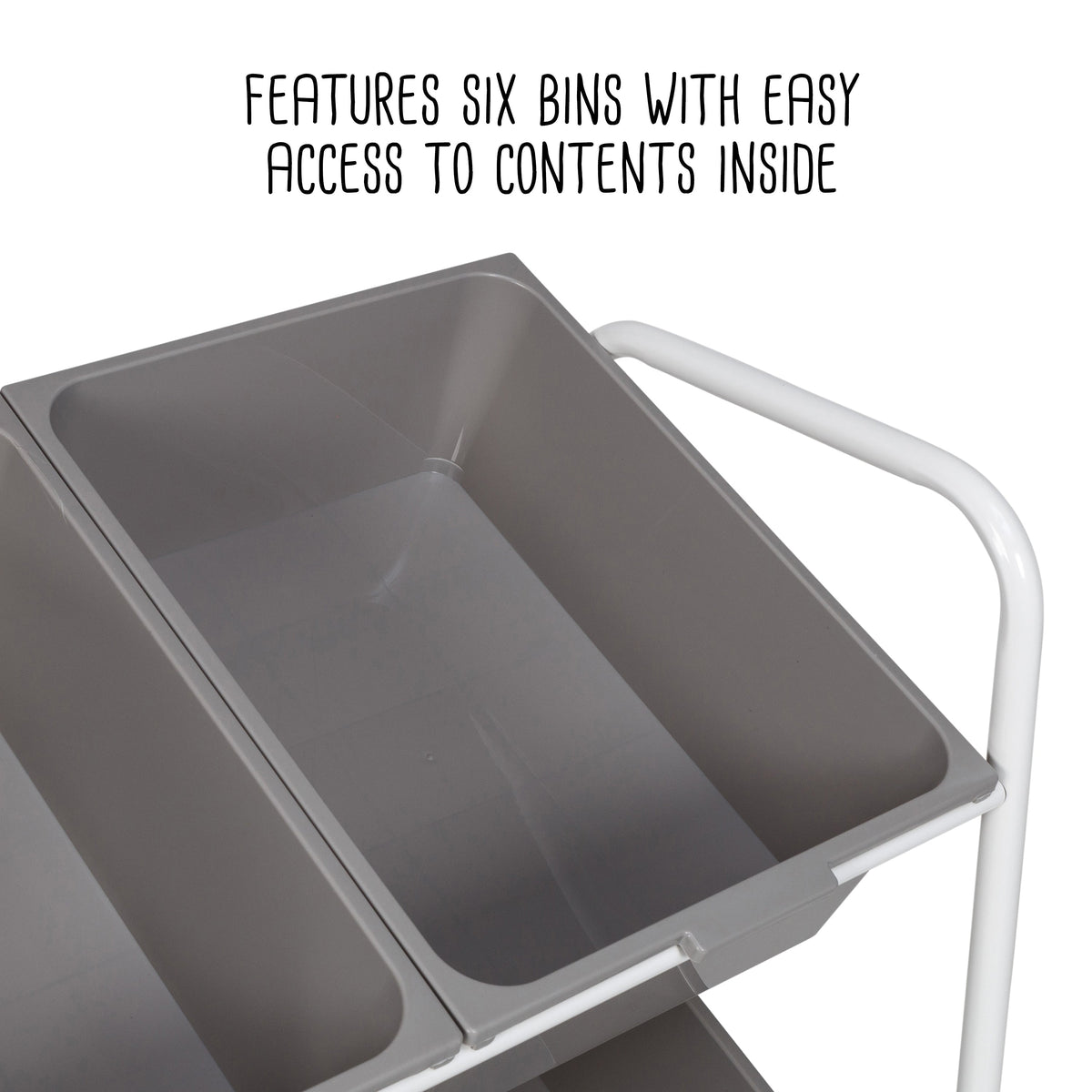 Gray/White 6-Bin Rolling Storage or Craft Cart