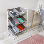 Gray/White 6-Bin Rolling Storage or Craft Cart