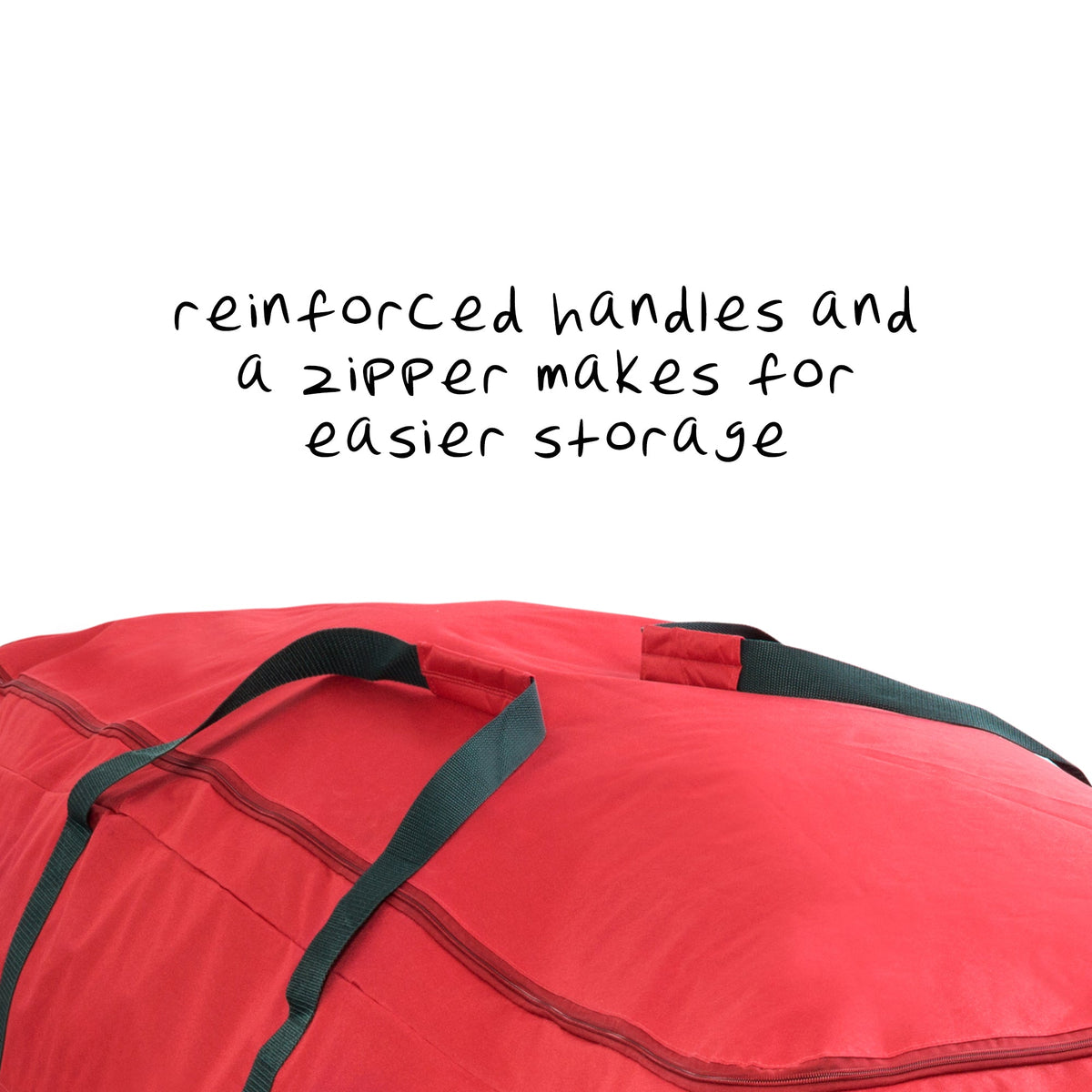 Reinforced handles and a zipper makes for easier storage