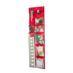 Red Over-The-Door Holiday Gift Wrap Organizer