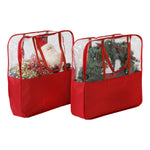 Red/Clear Holiday Storage Bags with Handles (2-Pack)