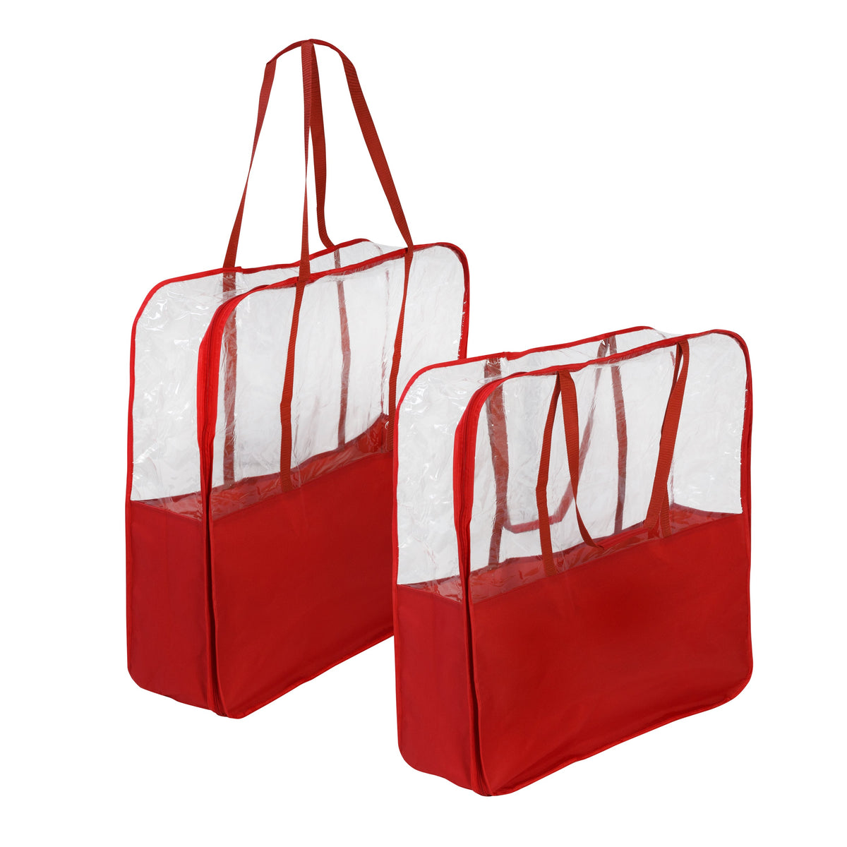 Red/Clear Holiday Storage Bags with Handles (2-Pack)