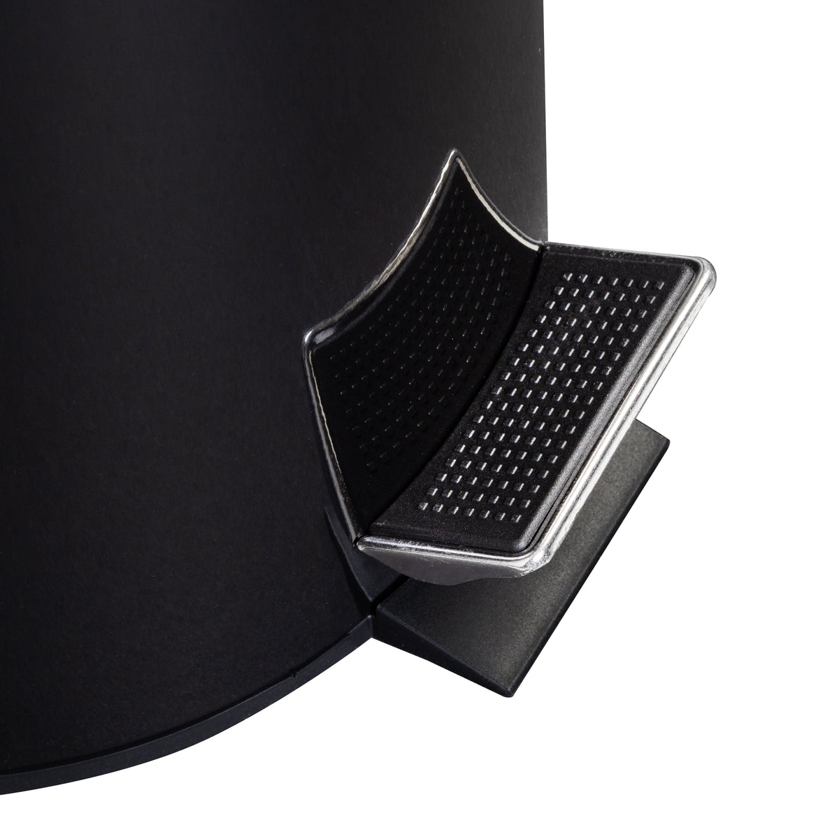 Black Steel 12L Round Step Trash Can