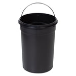 Black Steel 12L Round Step Trash Can