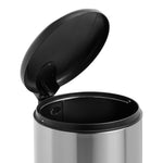 Silver 30L Stainless Steel Round Soft-Close Step Trash Can