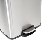 Silver 30L and 5L Stainless Steel Step Trash Cans (Set of 2)