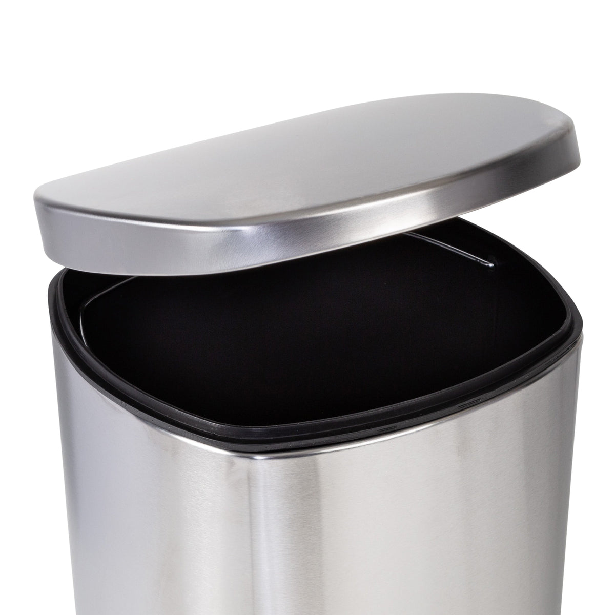 Silver 30L Stainless Steel Soft-Close Step Trash Can with Lid