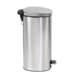 Silver 30L Stainless Steel Soft-Close Step Trash Can with Lid