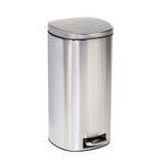 Silver 30L Stainless Steel Soft-Close Step Trash Can with Lid