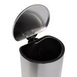 Silver 30L Stainless Steel Semi-Round Step Trash Can with Lid