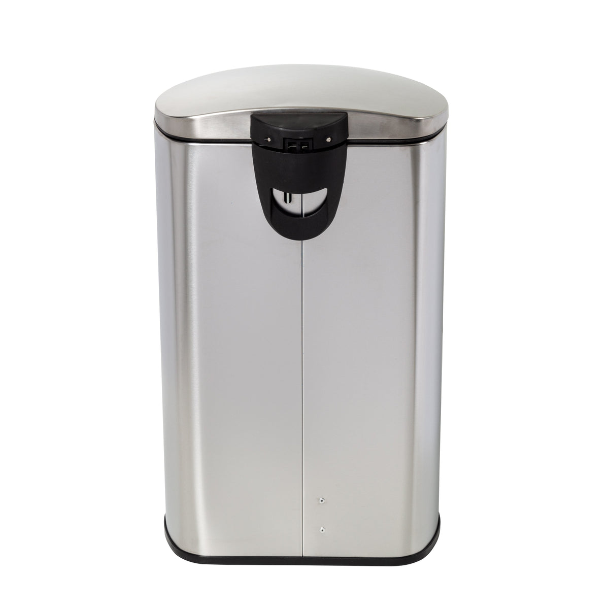 Silver 40L Stainless Steel Semi-Round Step Trash Can with Lid
