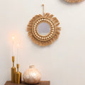 bohemian aesthetic wall hanging macrame decorative mirror roomtery aesthetic room decor