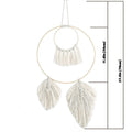 big fringe feather macrame wall hanging round dream catcher  boho aesthetic roomtery