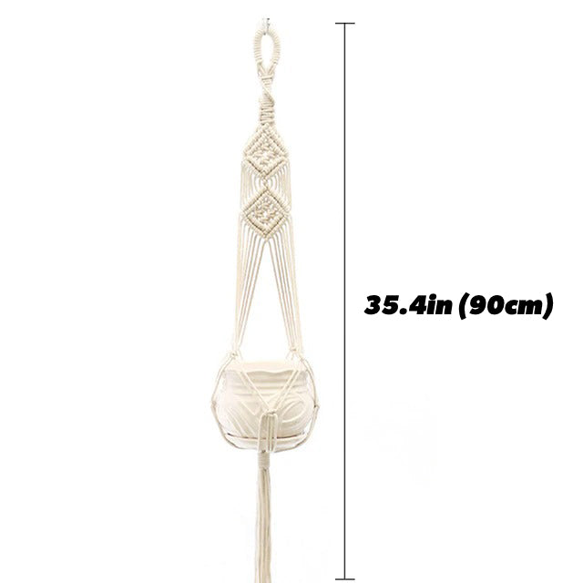 macrame plant pot hanger aesthetic room decor wall hanging plant holder roomtery