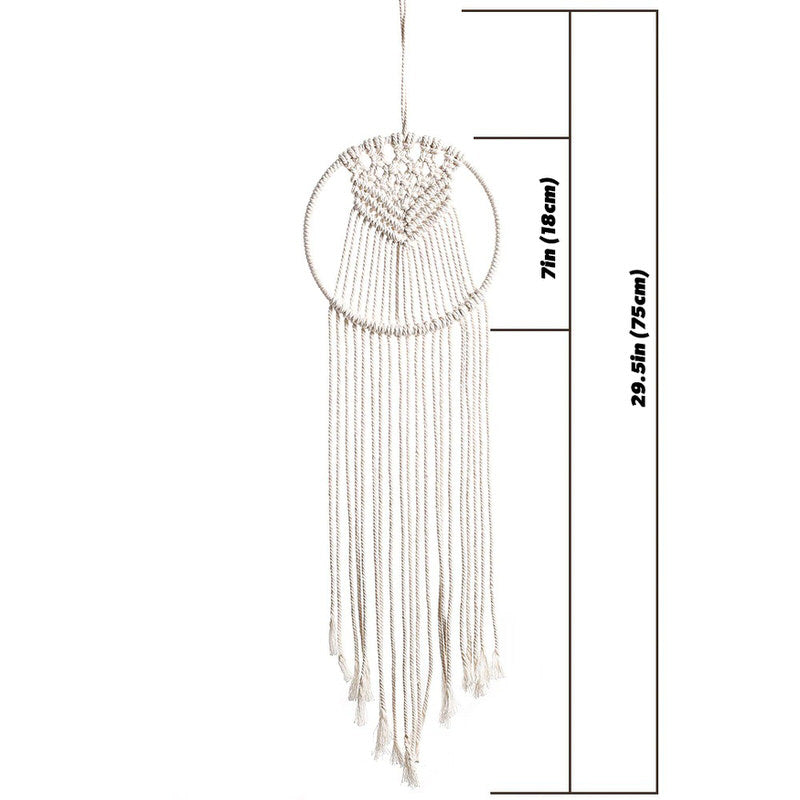 macrame wall hanging decor aesthetic dreamcatcher round shape roomtery